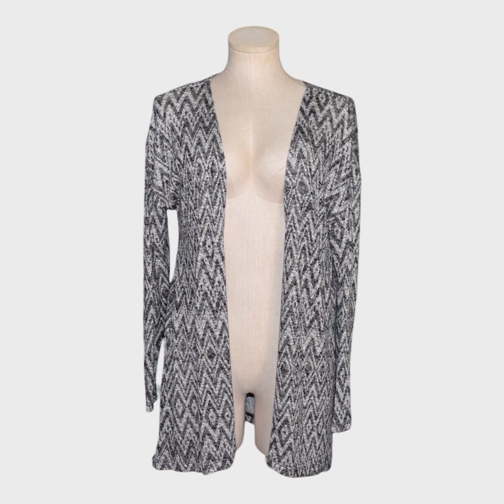 Allison Brittney Open Front Chevron‎ Knit Cardigan